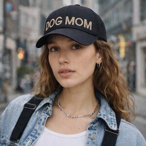 Embroidered Dog Mom Trucker Hat Baseball Statement Gift for Women Pet Lover NWT